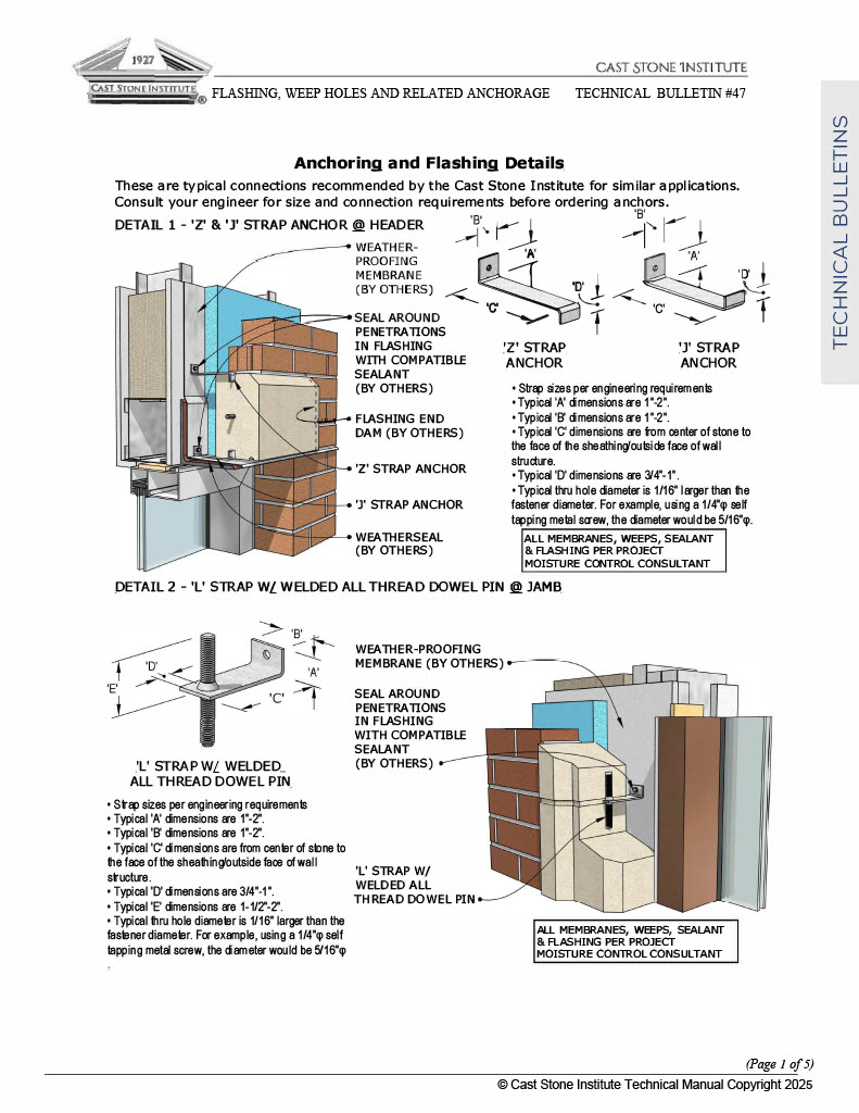 Technical Bulletin #47:  Flashing and Weep Holes 